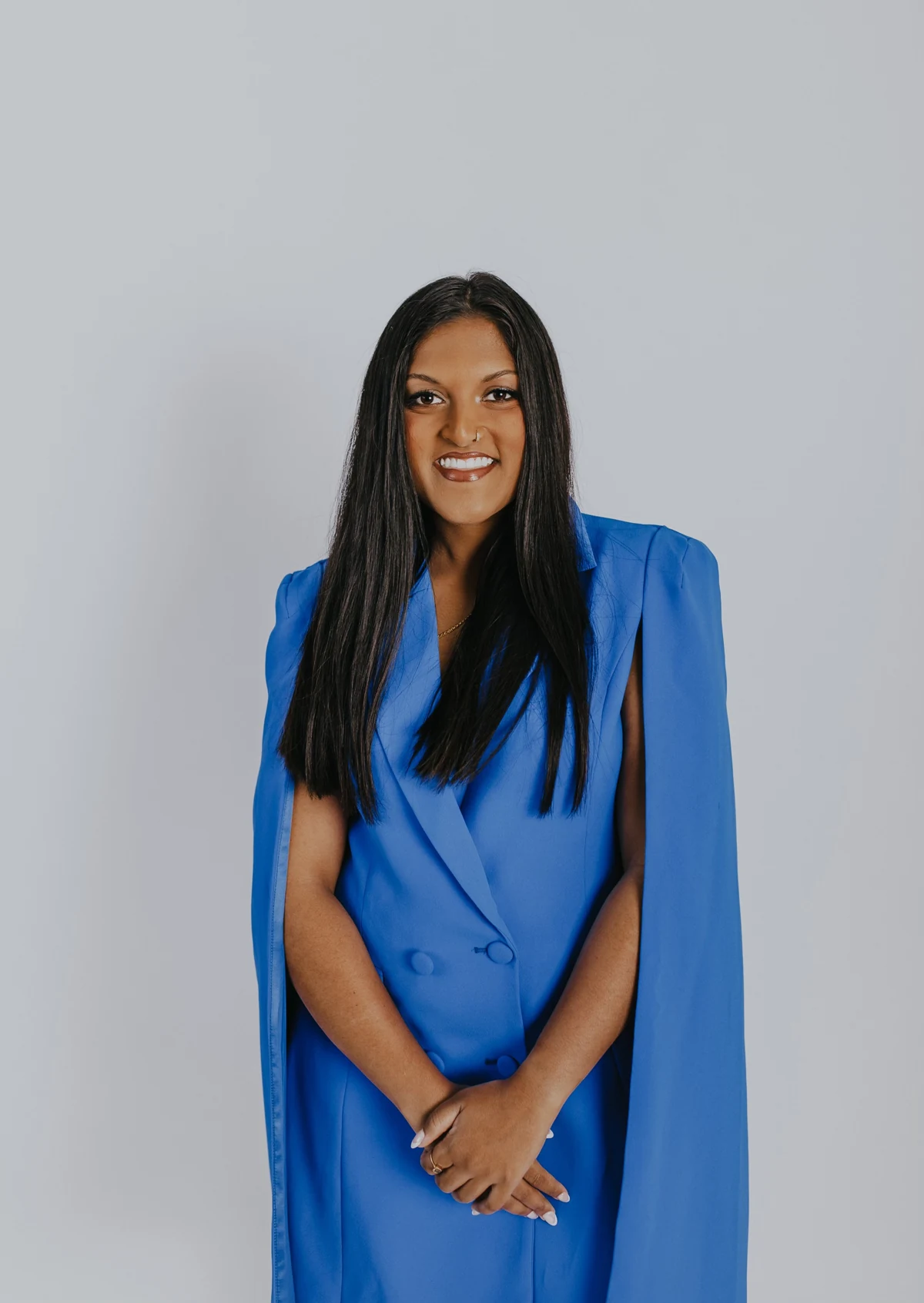 Bianca, Viewso cofounder, in her blue dress